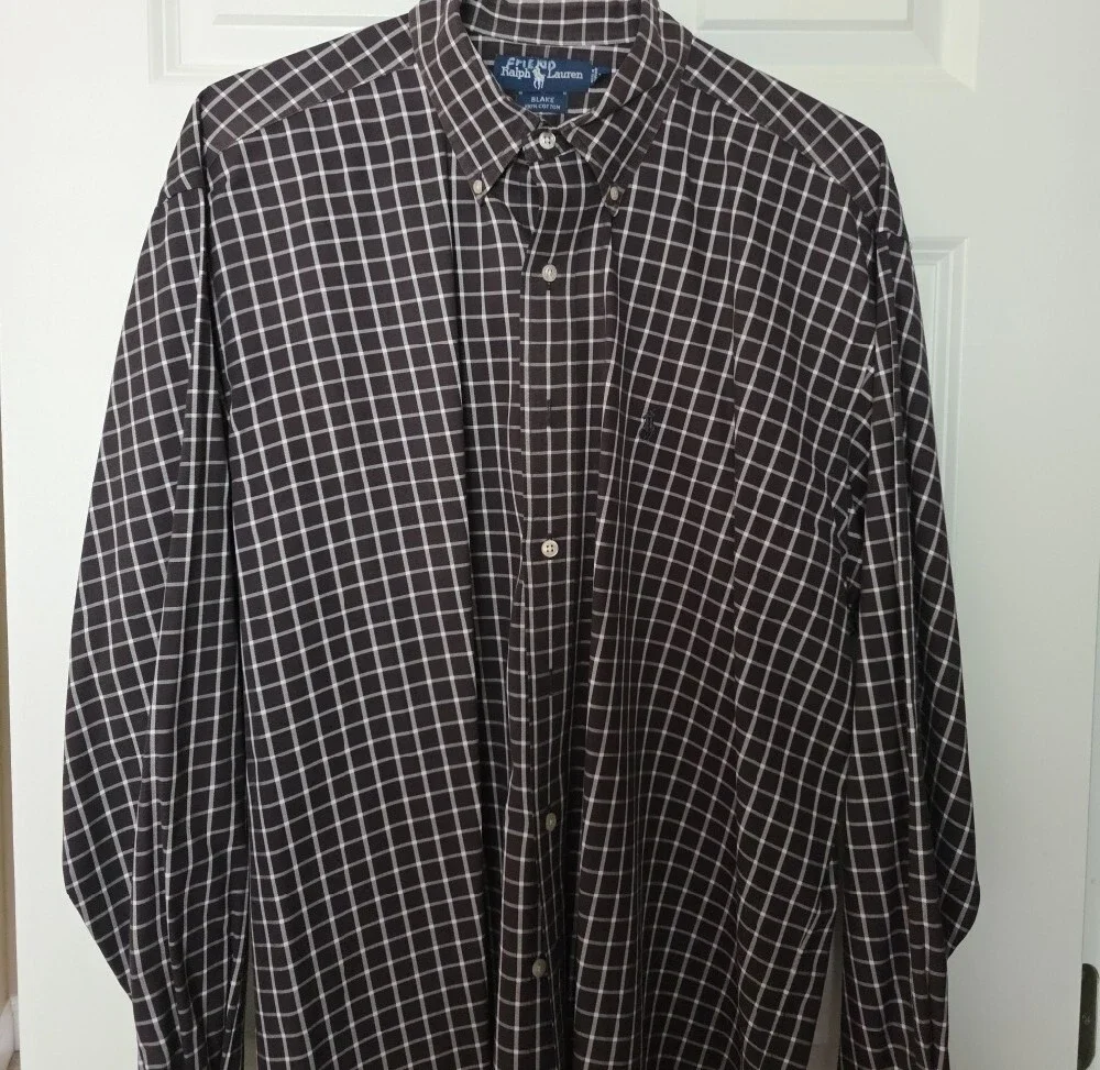 Polo by Ralph Lauren Black and White Windowpane Button-Down Shirt